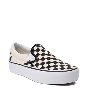 Platform Vans Checkered Slip Ons